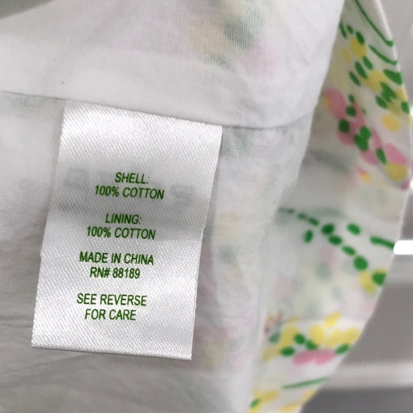 LILLY PULITZER VINTAGE GRASSHOPPERS AND HOLLYHOCKS - Picture 8 of 8